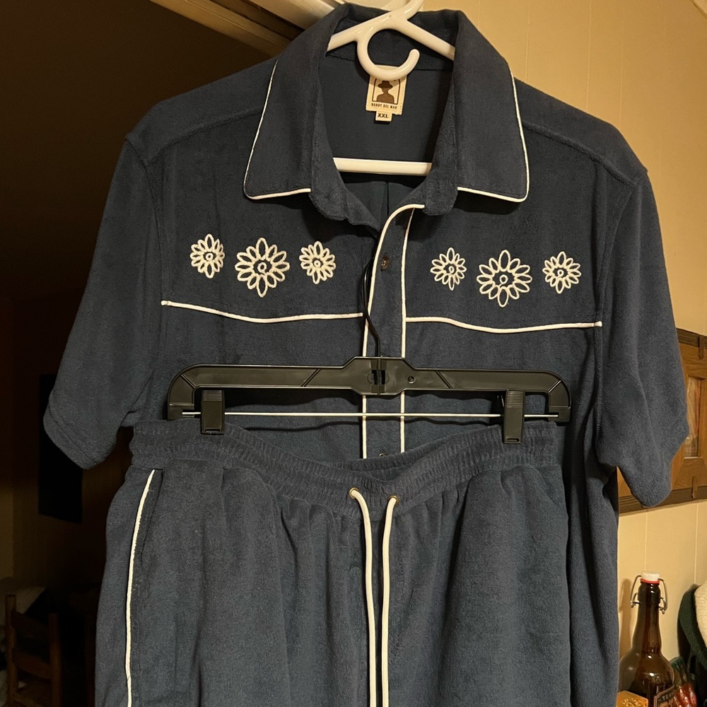 Dandy Del Mar - Mens Gaucho Shirt & Short Set (Moontide) XXL